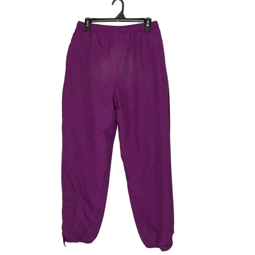 LLBean Kids Purple Fleece Lined Nylon Pants Size XL 18-20 Elastic Waist Zip Cuff